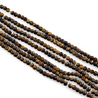Бусины Тигровый Глаз граненые 4,5*4,5 мм нитка 40 см арт. Б-Н/60