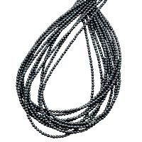 Бусины Гематит круглые граненые 3 мм Оксид нитка 40 см 136 шт. арт. Б-Г/36